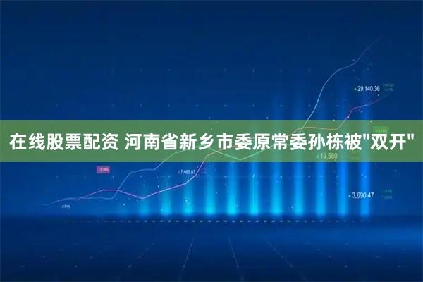 在线股票配资 河南省新乡市委原常委孙栋被"双开"